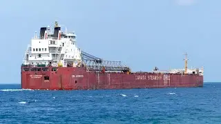 Great Lakes freighter CSL Laurentien entering Lake Huron