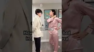 Sleeping habits of Americans VS Koreans #comedy #parents #sleep #culture #shorts #bedtime #moms