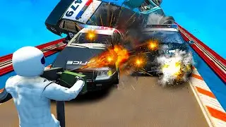 SHOOTING COP CARS 🤯 in BeamNG.Drive Mods - BeamNG Gun Mod Testing