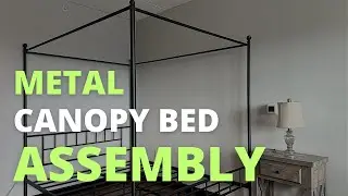 Yaheetech Metal Canopy Platform Bed Frame Assembly | Renwick Juno | Topeakmart Metal Canopy Bed