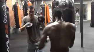Mighty Mo on mitts with Coach Vince Parra