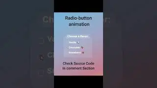 Radio button animation HTML / CSS  