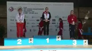 Podium and Interview with Beate GAUSS (GER) - ISSF World Championship 2014, Granada ESP)
