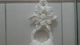 Porta guardanapos ou tolhas com pérolas em Crochê com Maria José.