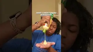 DEEP CONDITIONING OVERNIGHT ON MY RELAXED HAIR TO SOFTEN NEW GROWTH AND BOOST MOISTURE #shorts