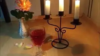 ~ Stop animation ~ Candles lights, glass of wine and rose ~