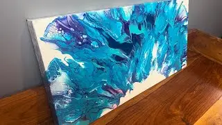 Blow dryer technique for paint pour