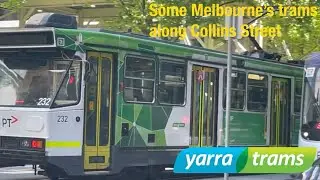 Some Melbourne&rsquo;s trams along Collins Street