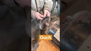 Cleaning rusty tool on the bench top wire wheel￼