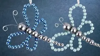 Ideen mit Herz - Perlen-Libellen basteln - DIY Schmuck-Anh&auml;nger - dragon fly bead tutorial