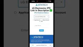 LG Electronics IPO Allotment Status Check | KFinTech Link in Description #ipo #lg #ipostocks