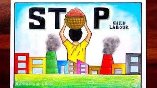 Stop Child Labour Drawing | World Day against Child labour Poster Drawing |Child Labour Drawing easy