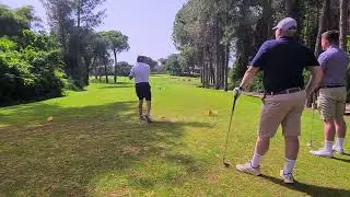 Duff golf shot on easy par 3. Sueno Dunes golf course, Turkey.