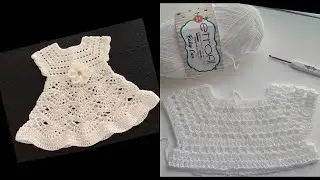 Canesu tejido a crochet para bebe 0 a 3 meses - Utilizando lana gruesa