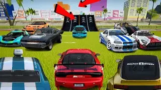 All Super Cars Stunts Through Ramp 3 // Extreme Car  Driving Simulator // Cars Gameplay