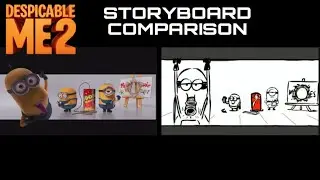DESPICABLE ME 2 2013 END CREDITS SCENE STORY BOARD COMPARISON