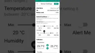 Preset temperature and humidity monitoring target range and over range alarm mode