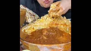 SPICY MUTTON CURRY 🔥 EGG 🌶️ CURRY PURI BASMATI RICE EXTRA GRAVY EATING CHALLENGE