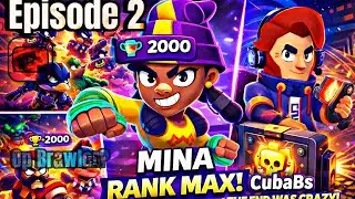100k PUSH: MINA AT MAX RANK! 🚀| Episode 2 | Brawl Stars