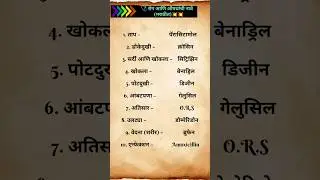 🩺 रोग आणि औषधांची नावे (मराठीत) Names of diseases and medicines #shorts #helthtips #medicine #viral