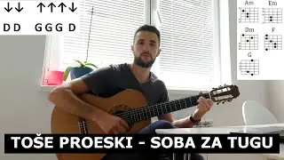 Toše Proeski - Soba za tugu | Lekcija za gitaru (Ritam i Akordi)