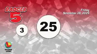 Wisconsin Lottery Evening Draw 11/28/2025
