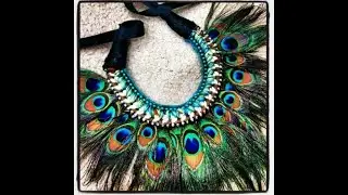 Most beautiful peacock feather necklace // Mayur feather necklace design