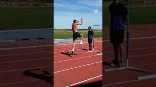 Guy Performs High Jumps Over Hurdles