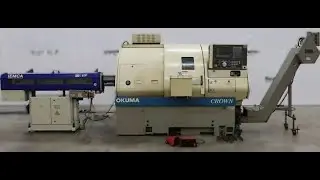 OKUMA Crown 762E CNC Turning Center w/ Iemca VIP Barfeed, New in 1997. Stock#4275