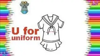 u for uniform capital and small alphabet simple drawing for kids