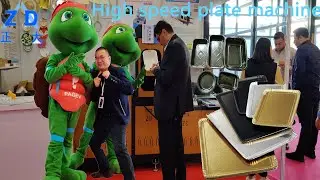 Hydraulic paper cup and plate making machine Running in Turkey Fair