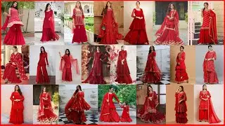 ❤ Trendy Sharara Gharara Design | Party Wear Red Colour Sharara Suit | Red colour sharara gharara