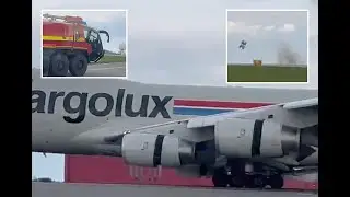 Cargolux Boeing 747 loses part of landing gear during emergency landing