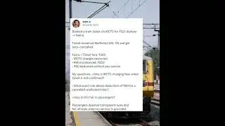 IRCTC Auto-Cancelled WL Ticket: Why Was ₹60 Deducted? 🚆💰 #funny #bjp