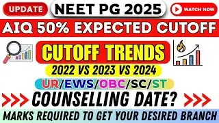 NEET PG 2025 AIQ Cutoff Trends 🔥 | Seat Increment Effect (2022 vs 2023 vs 2024) | GEN&ndash;EWS&ndash;OBC&ndash;SC&ndash;ST