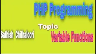 Variable Functions in PHP