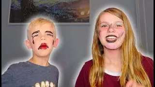 Sister Does Brother's MAKEUP!!! | Mini PENNYWISE!!! 😂