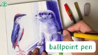 Draw a cute little mouse with a ballpoint pen💧 | no music,no talking🌙