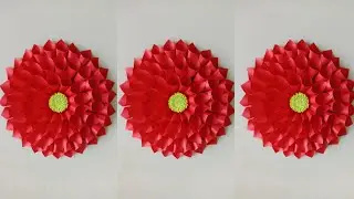 How To Make Beautiful Paper Flower Craft/Easy Handing Wall Home Decoration Craft Idea/DIY Paper Flow