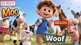 Animal Sounds Song for kids// Learn Animal names and sounds with Omzy and lily 