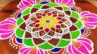 Simple Rangoli designs for beginners #2025 | Step by step #producer #rangoli #muggulu #kolam #video