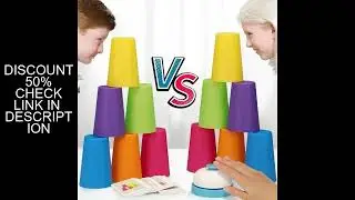 Stack Cup Speed Game Toys with Card Color Cognition Logic Montessori Toys for Parent-child Interacti