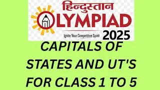 CAPITALS OF STATES AND UNION TERRITORIES FOR HINDUSTAN OLYMPIAD 2025. #hindustanolympiad2025 #capita