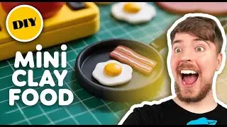 Air-Dry Clay Mini Food: Tiny Frying Pan with Egg & Bacon (Step-by-Step)