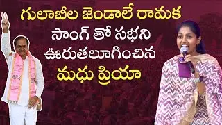 Singer Madhu Priya Singing at CM KCR Public Meeting | #cmkcr #kcrsongs #brsparty | Cinema Garage
