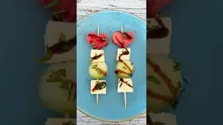 Melonen Spie&szlig;chen ein Sommerrezept #grillparty #partysnack #wassermelone #schafsk&auml;se #galliamelone