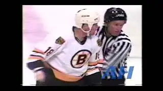 NHL Nov. 30, 1989 Bob Gould,BOS v Rob Ray,BUF Boston Bruins Buffalo Sabres