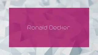 Ronald Decker - appearance