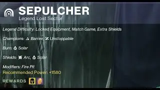 Sepulcher Lost Sector Master