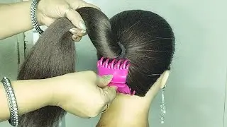 Beautiful Easy & Elegant Hairstyle Tutorial W क्लचर _ Simple Easy Bun Hairstyle For Long Medium Hair
